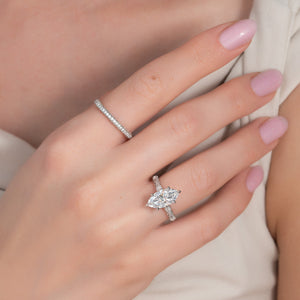 The Claudia Set With A 2 Carat Marquise Lab Diamond