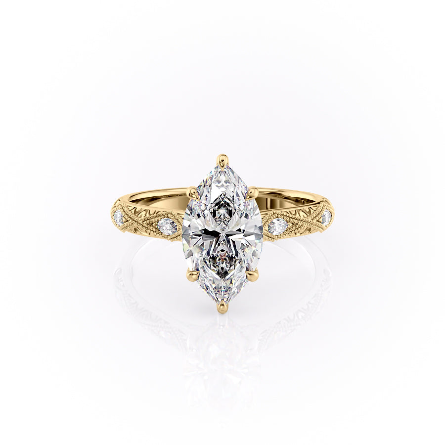 The Claudia Set With A 2 Carat Marquise Moissanite