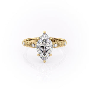 The Claudia Set With A 1.5 Carat Marquise Lab Diamond