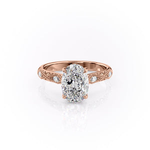 The Claudia Set With A 1.5 Carat Oval Moissanite