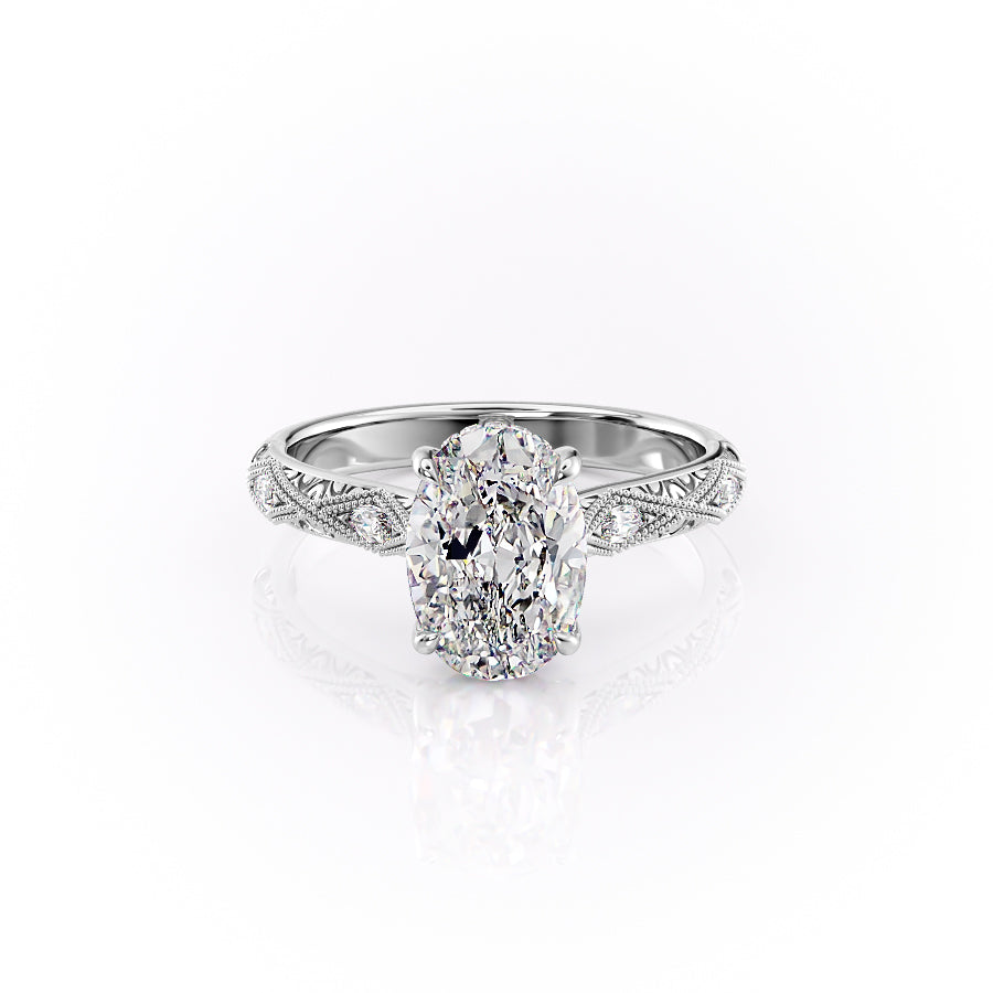 The Claudia Set With A 5 Carat Oval Moissanite