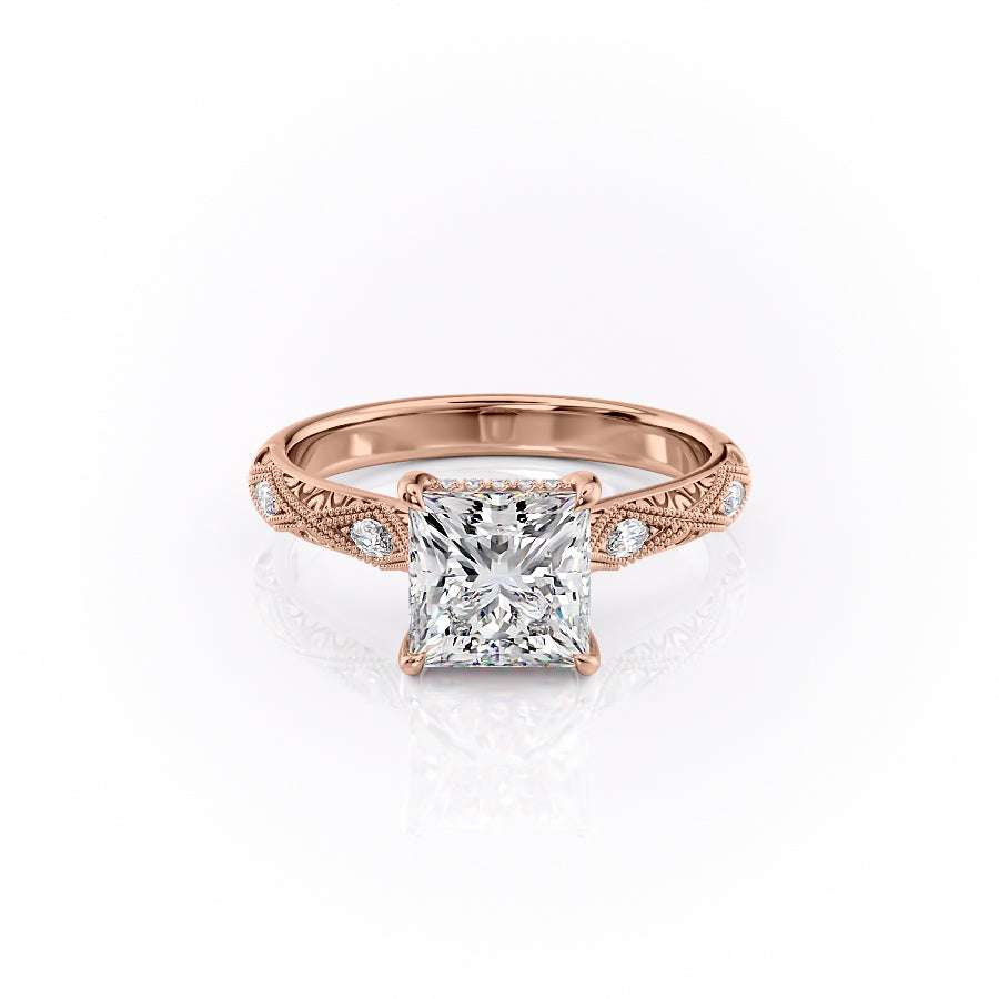 The Claudia Set With A 4 Carat Princess Moissanite