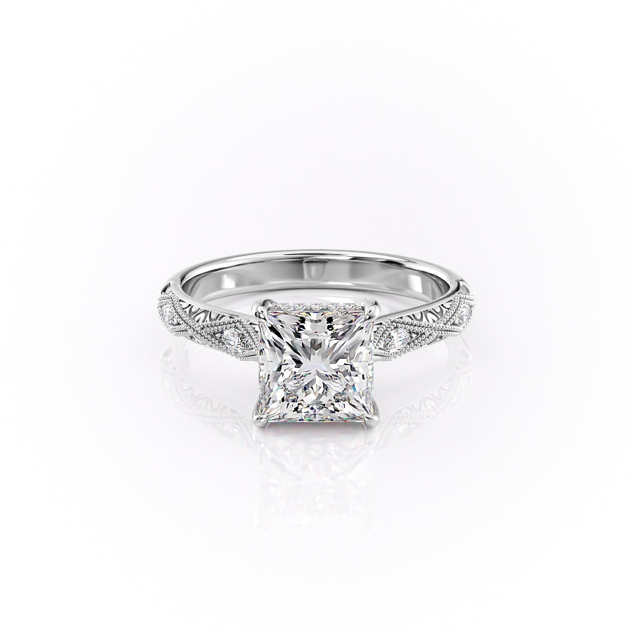 The Claudia Set With A 2 Carat Princess Lab Diamond