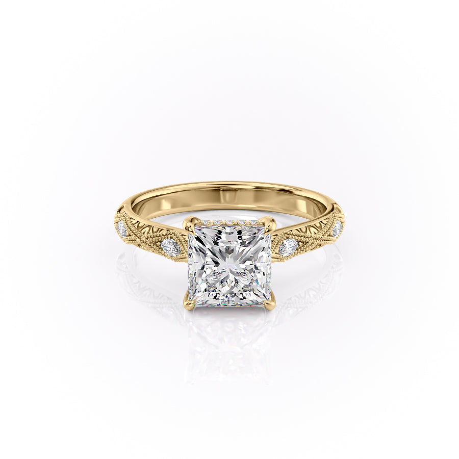 The Claudia Set With A 3 Carat Princess Moissanite