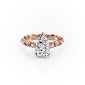 The Claudia Set With A 1.5 Carat Pear Lab Diamond