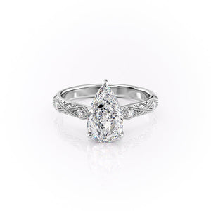 The Claudia Set With A 3 Carat Pear Lab Diamond
