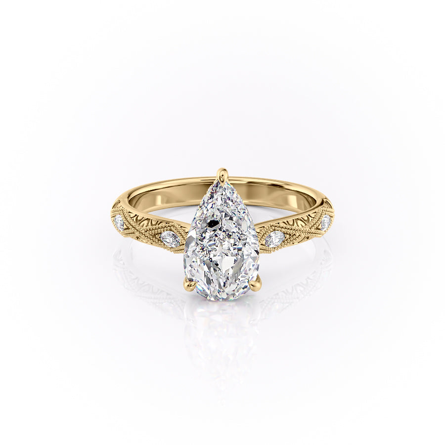 The Claudia Set With A 3.5 Carat Pear Moissanite