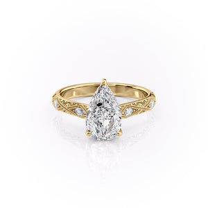 The Claudia Set With A 2 Carat Pear Lab Diamond