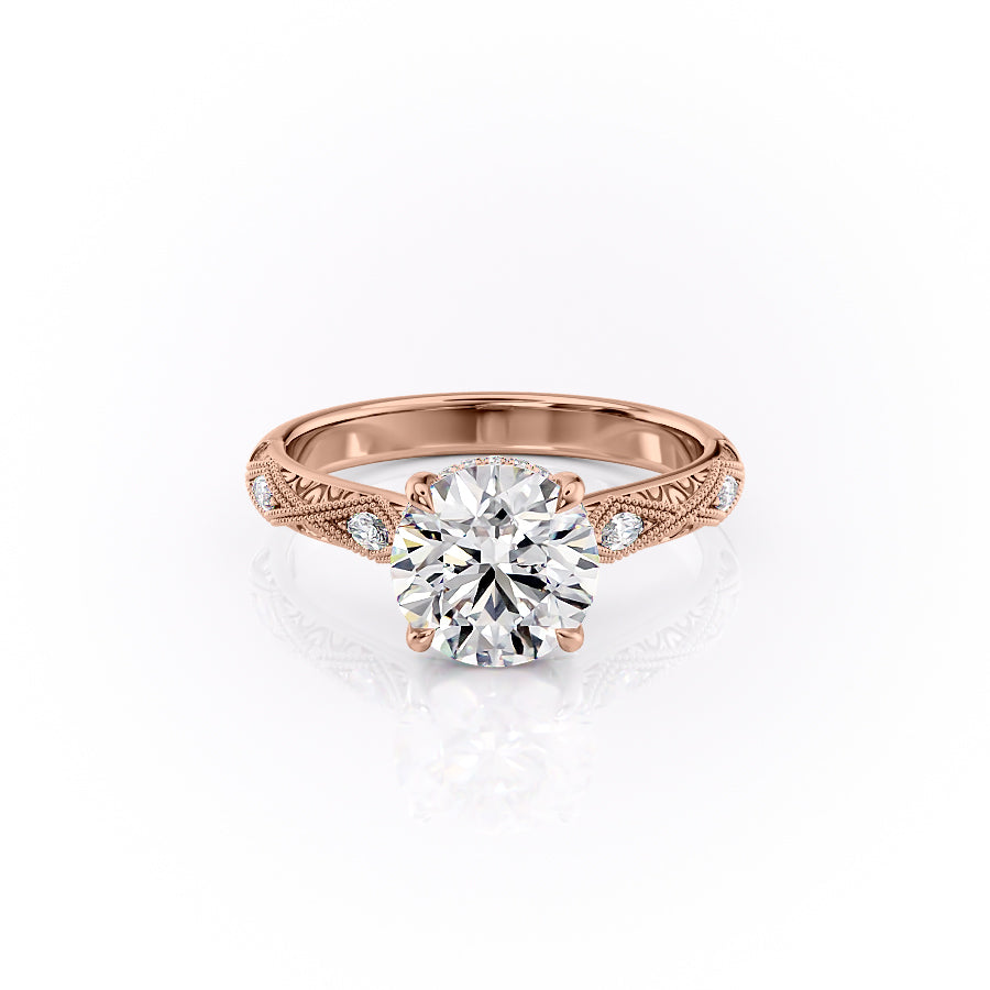 The Claudia Set With A 3.5 Carat Round Moissanite