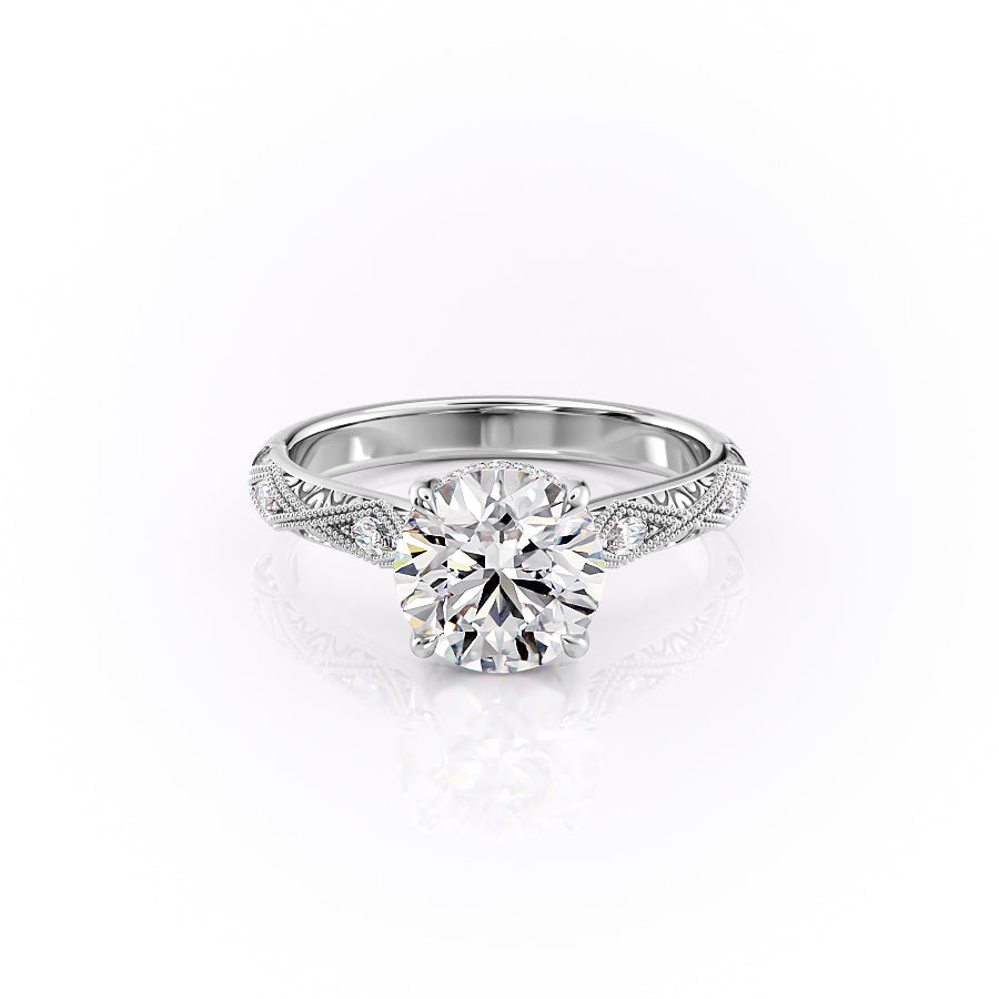 The Claudia Set With A 3 Carat Round Moissanite