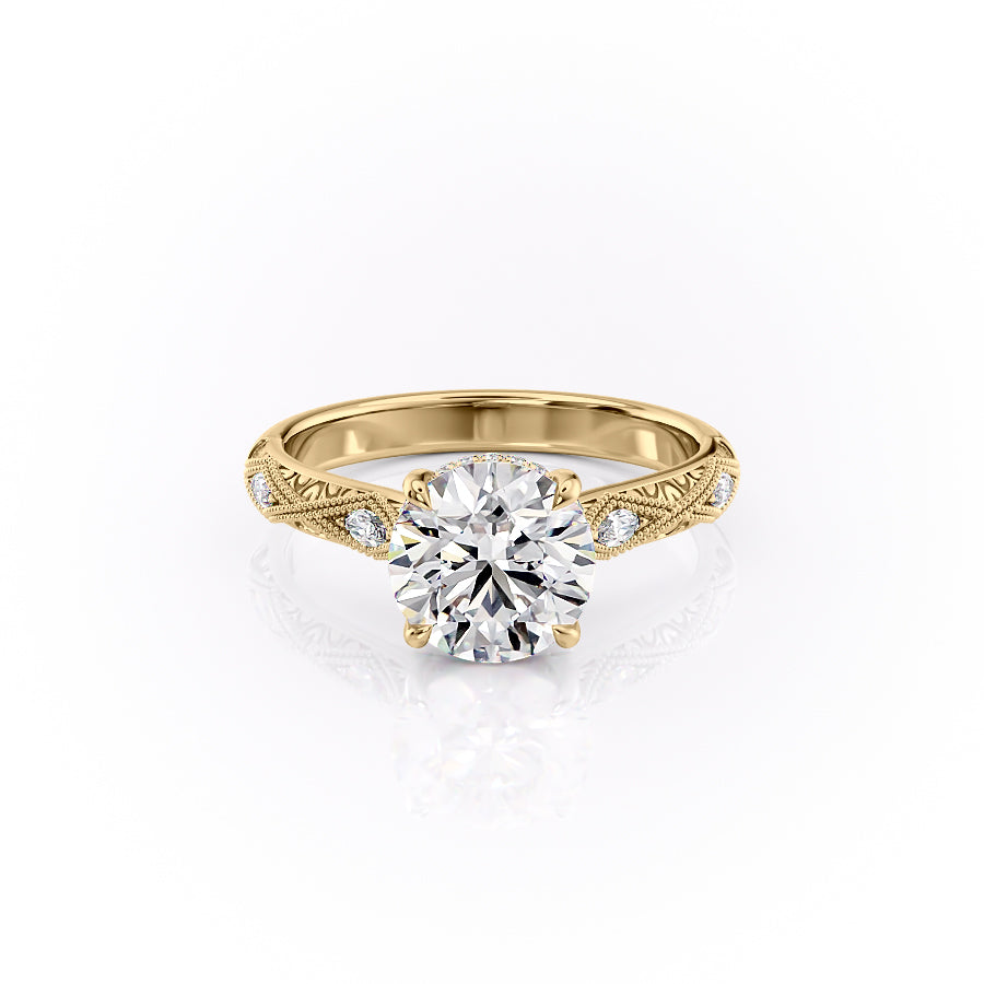 The Claudia Set With A 1.5 Carat Round Lab Diamond