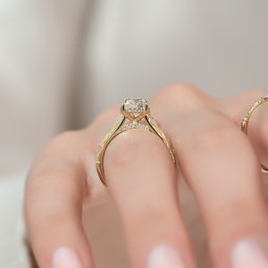 The Claudia Set With A 3 Carat Round Lab Diamond