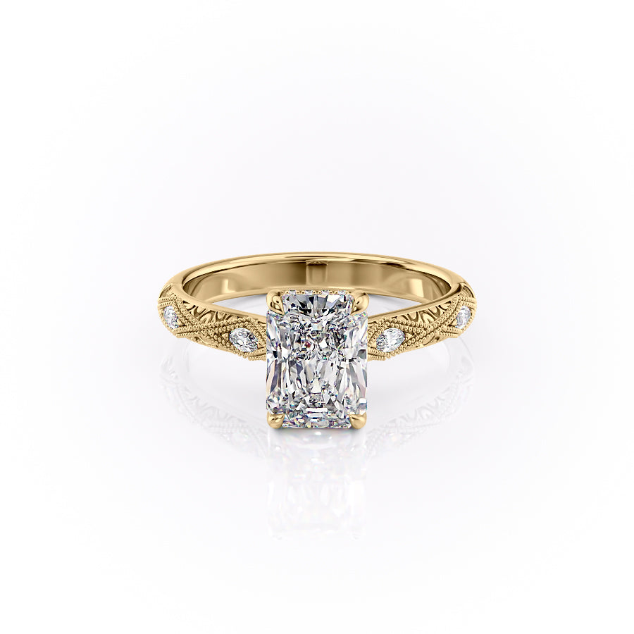 The Claudia Set With A 2.5 Carat Radiant Lab Diamond