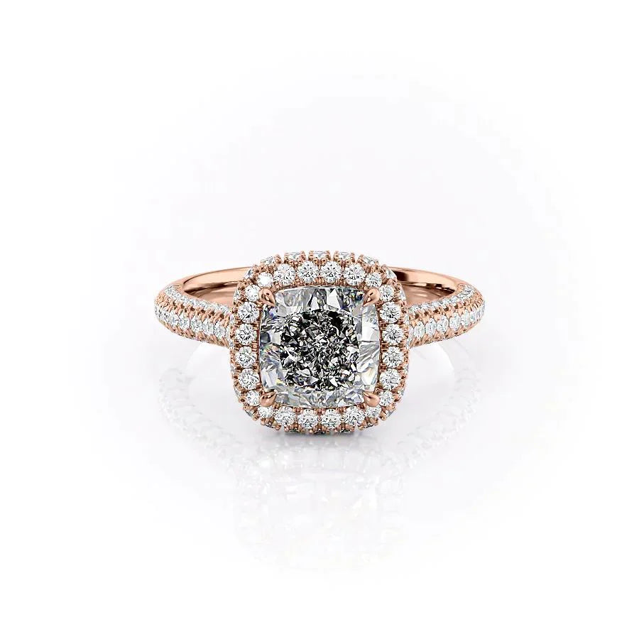 The Kylie Set With A 2 Carat Cushion Lab Diamond