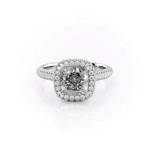 The Kylie Set With A 2.5 Carat Cushion Lab Diamond