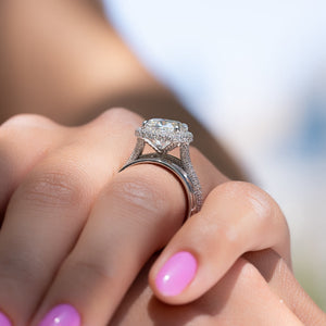 The Kylie Set With A 3 Carat Cushion Lab Diamond