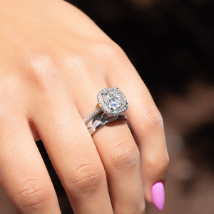 The Kylie Set With A 3 Carat Cushion Lab Diamond