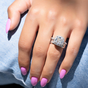 The Kylie Set With A 3 Carat Cushion Lab Diamond