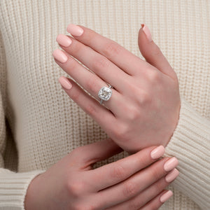 The Kylie Set With A 3 Carat Cushion Lab Diamond