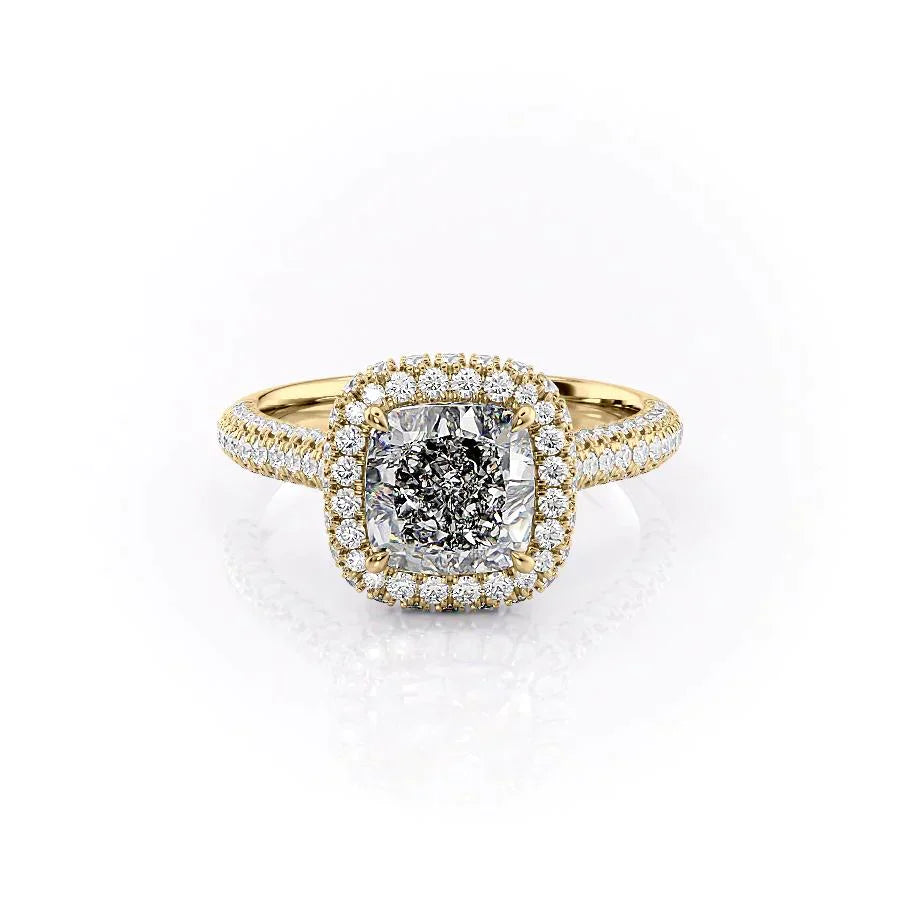 The Kylie Set With A 2.5 Carat Cushion Moissanite