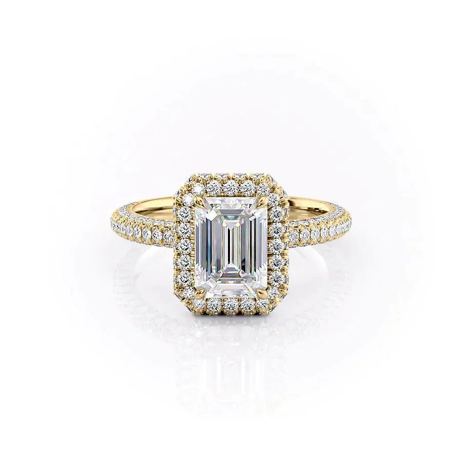 The Kylie Set With A 2.5 Carat Emerald Moissanite