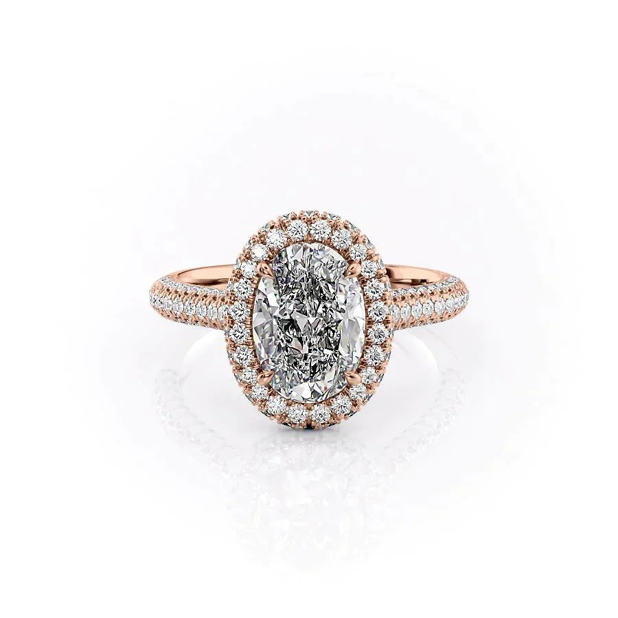 The Kylie Set With A 4 Carat Oval Moissanite