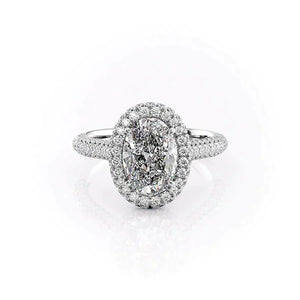 The Kylie Set With A 5 Carat Oval Moissanite