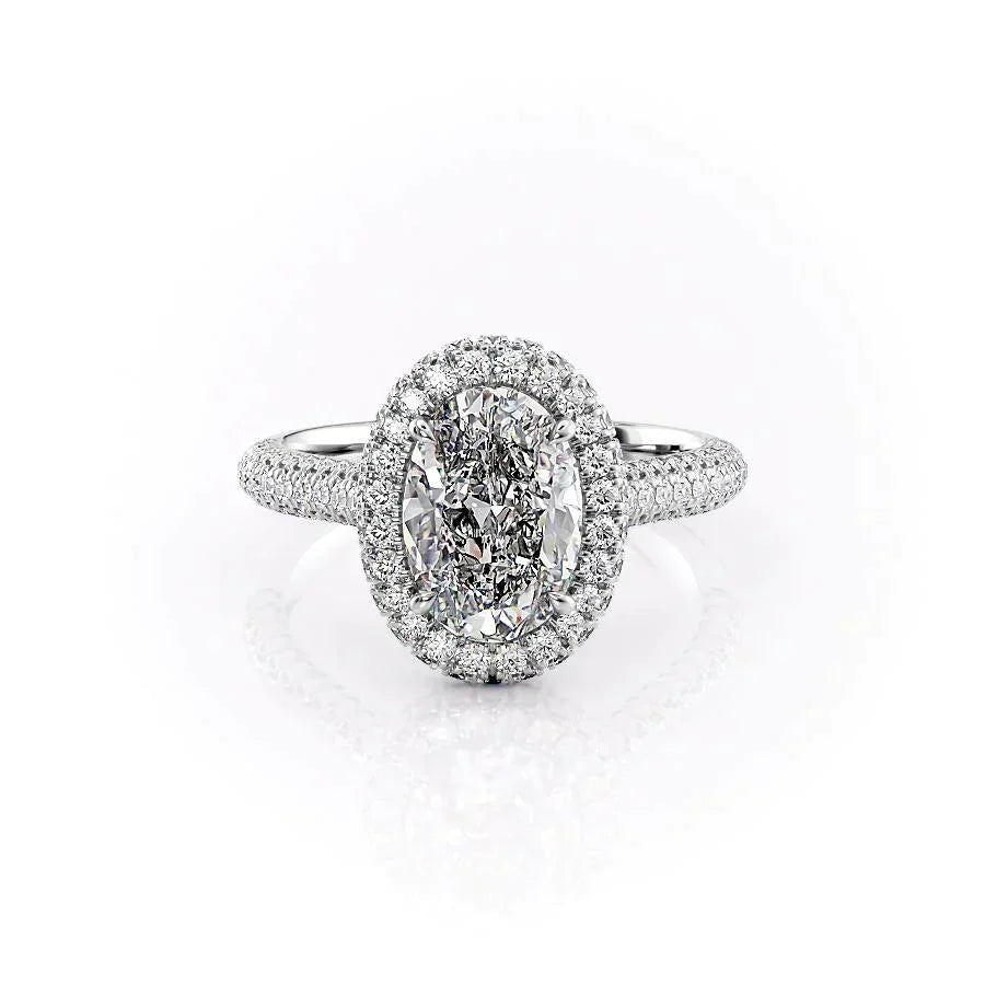 The Kylie Set With A 5 Carat Oval Moissanite