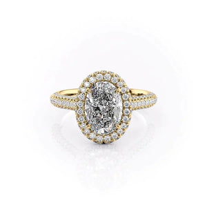 The Kylie Set With A 3.5 Carat Oval Moissanite