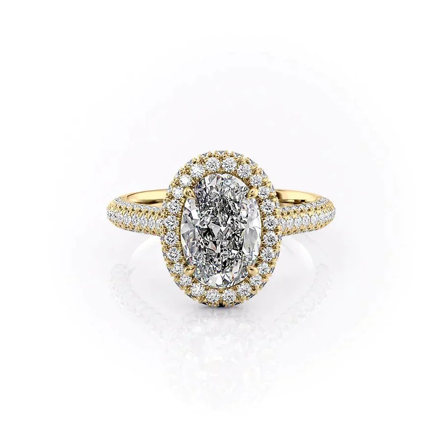 The Kylie Set With A 4 Carat Oval Moissanite