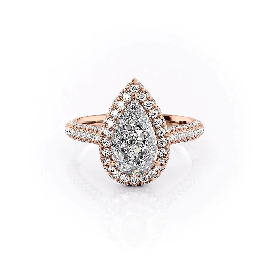 The Kylie Set With A 3 Carat Pear Moissanite