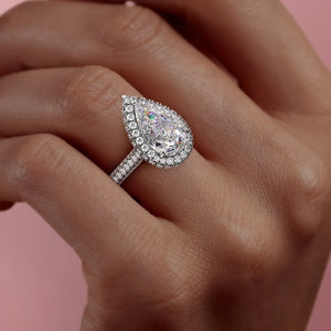 The Kylie Set With A 4.5 Carat Pear Moissanite