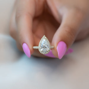 The Kylie Set With A 2 Carat Pear Lab Diamond