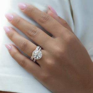 The Kylie Set With A 3 Carat Round Lab Diamond