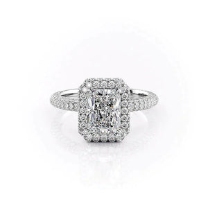 The Kylie Set With A 3 Carat Radiant Moissanite