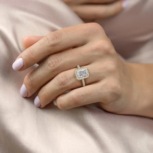 The Kylie Set With A 1.5 Carat Radiant Lab Diamond