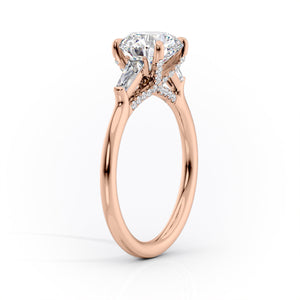 The Baguettes Megan Set With A 3 Carat Cushion Lab Diamond