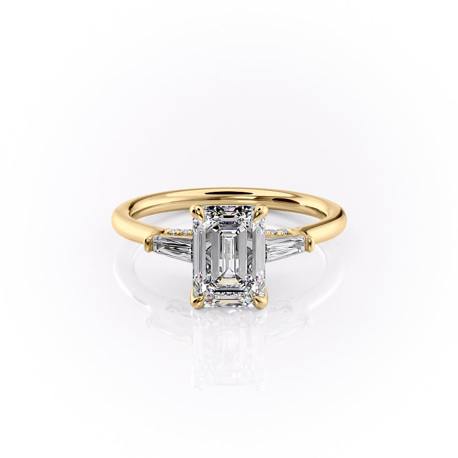 The Baguettes Megan Set With A 2 Carat Emerald Lab Diamond