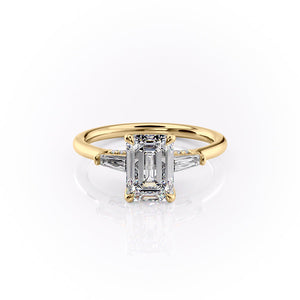 The Baguettes Megan Set With A 2 Carat Emerald Lab Diamond