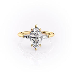 The Baguettes Megan Set With A 3.5 Carat Marquise Moissanite