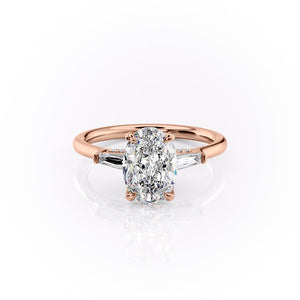 The Baguettes Megan Set With A 2 Carat Oval Moissanite