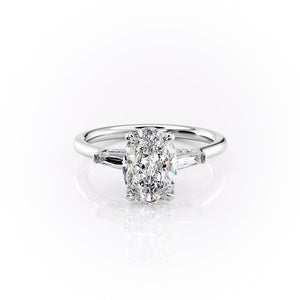 The Baguettes Megan Set With A 2 Carat Oval Moissanite