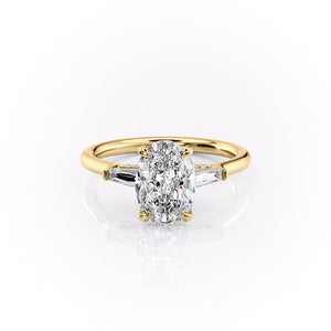 The Baguettes Megan Set With A 1 Carat Oval Moissanite