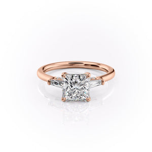 The Baguettes Megan Set With A 2.5 Carat Princess Lab Diamond