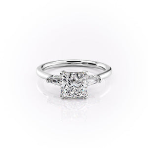 The Baguettes Megan Set With A 2 Carat Princess Moissanite
