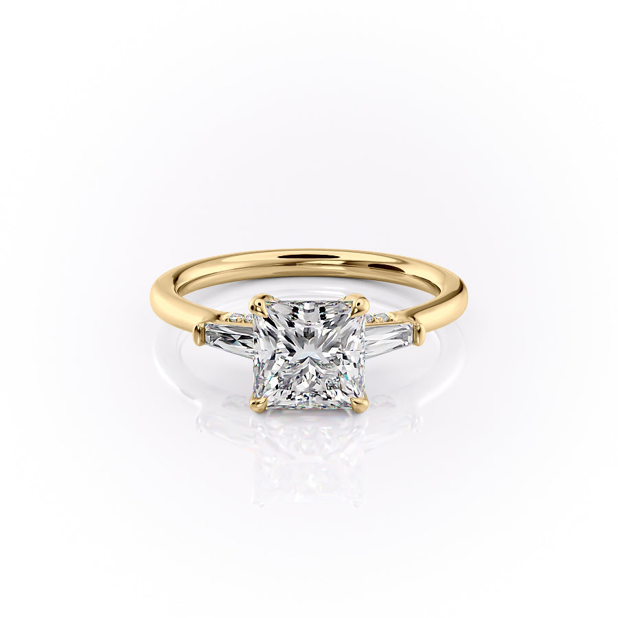 The Baguettes Megan Set With A 5 Carat Princess Moissanite