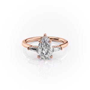 The Baguettes Megan Set With A 2 Carat Pear Lab Diamond