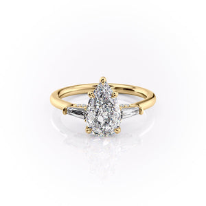 The Baguettes Megan Set With A 1.5 Carat Pear Moissanite