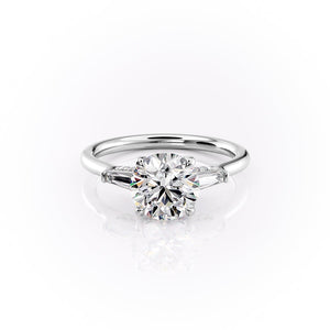 The Baguettes Megan Set With A 2 Carat Round Moissanite