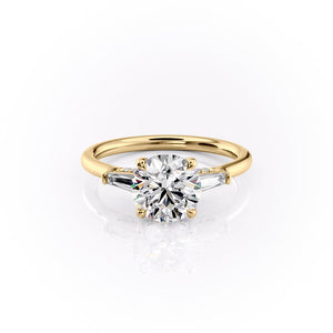 The Baguettes Megan Set With A 2.5 Carat Round Moissanite